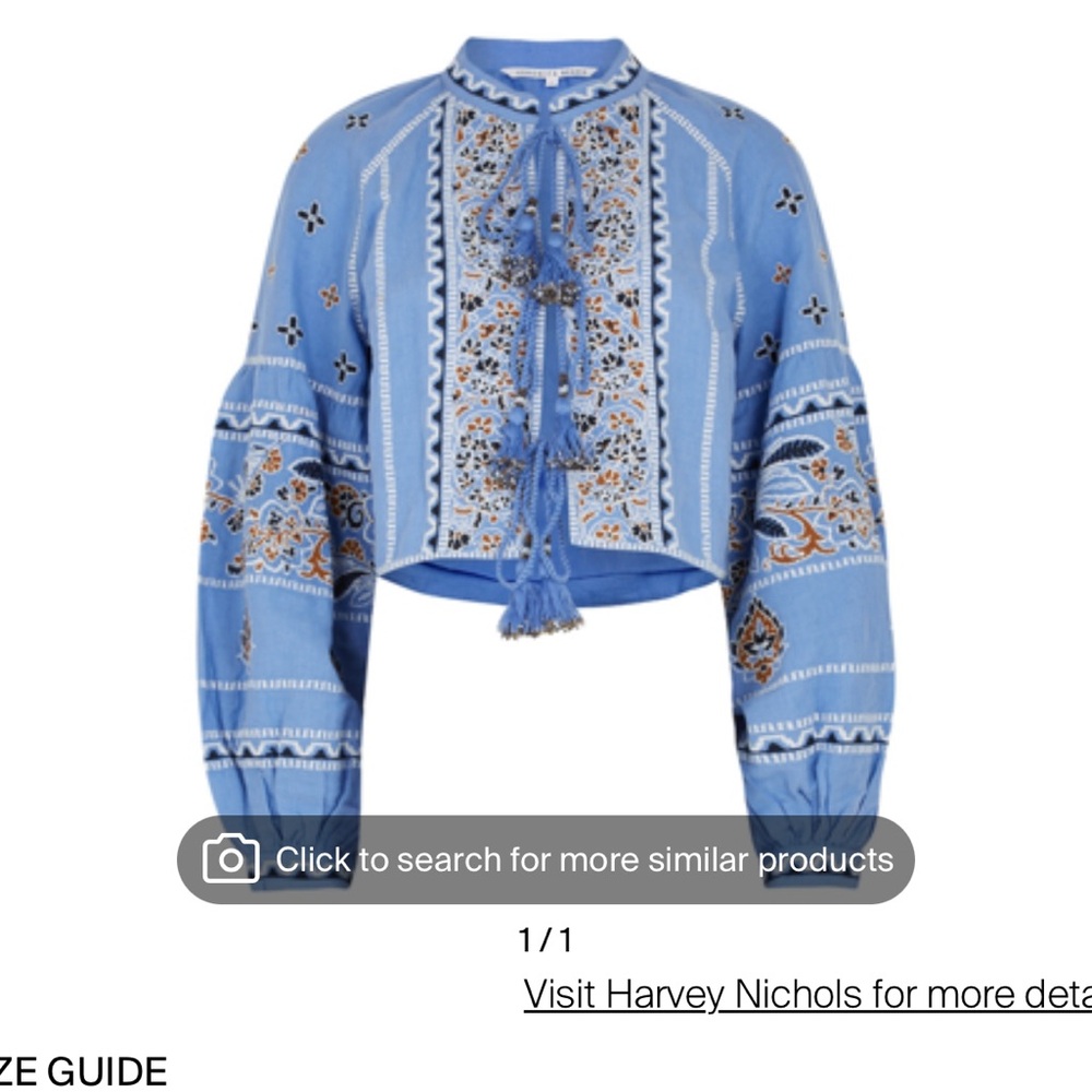 Veronica Beard Blue Embroidered Bomber Jacket